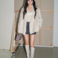 Collarless Fur Coat/Mini Skirt OLD0003