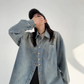 Gold Button Loose Denim Shirt YLS0740