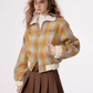 Plaid Velvet Short Fur Jacket ZZF0292