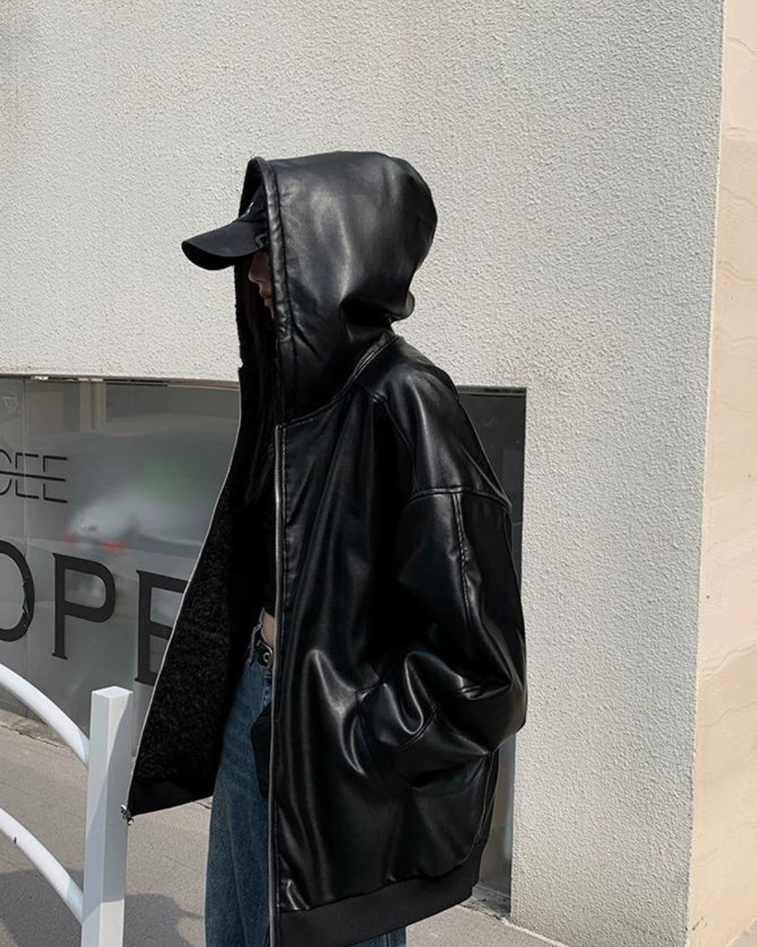 Hoodie Loose Leather Reversible Blouson IMC0002 – AuroraBoutique Hoodie Loose Leather Reversible Blouson IMC0002 – AuroraBoutique