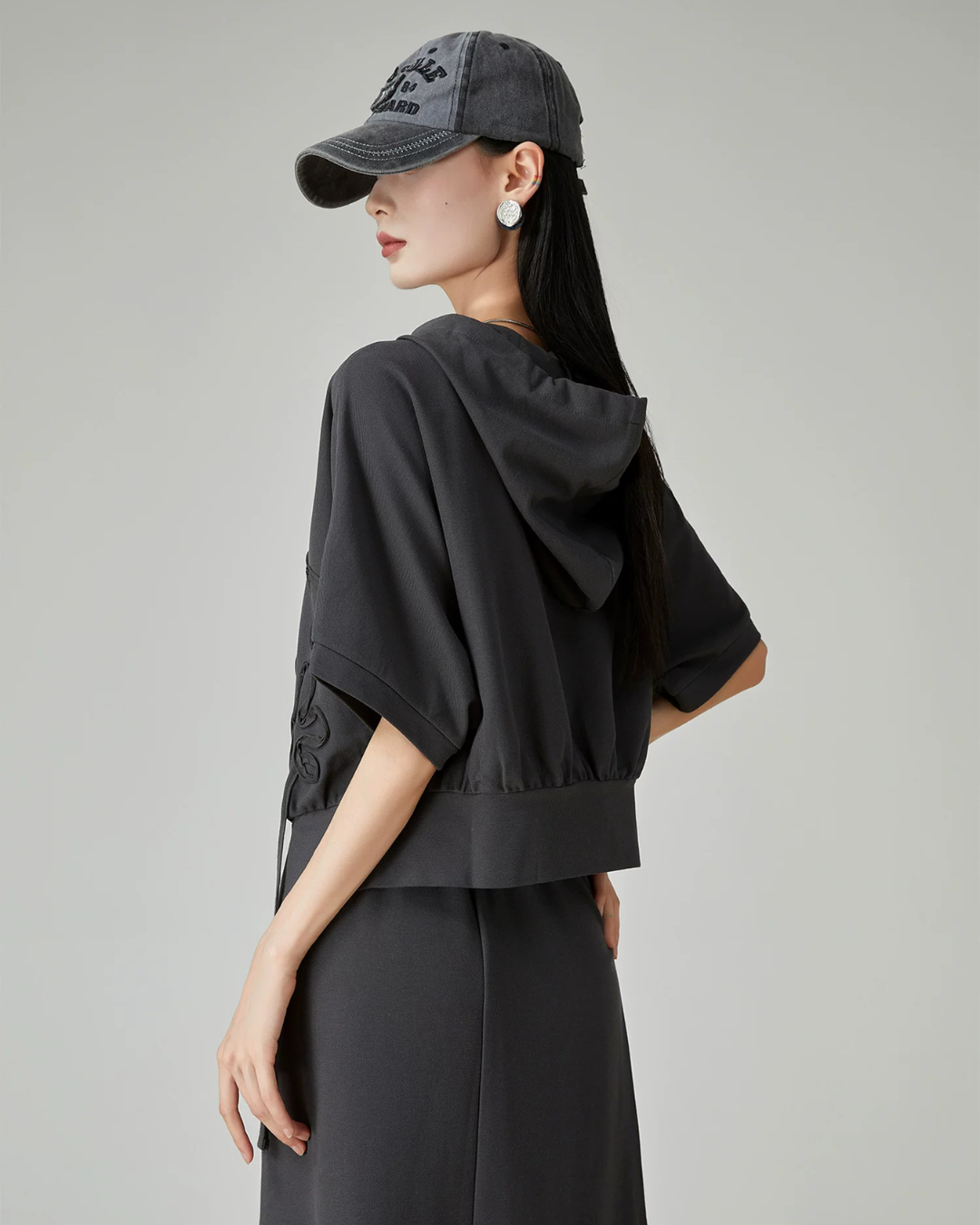 Short-Sleeve Sweatshirt Hoodie / Wrap Skirt FER0278