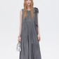 Twill Texture Switch Gather Dress SHN0043
