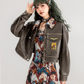 Vintage Biker Leather Jacket / Sleeveless Dress KIK0005