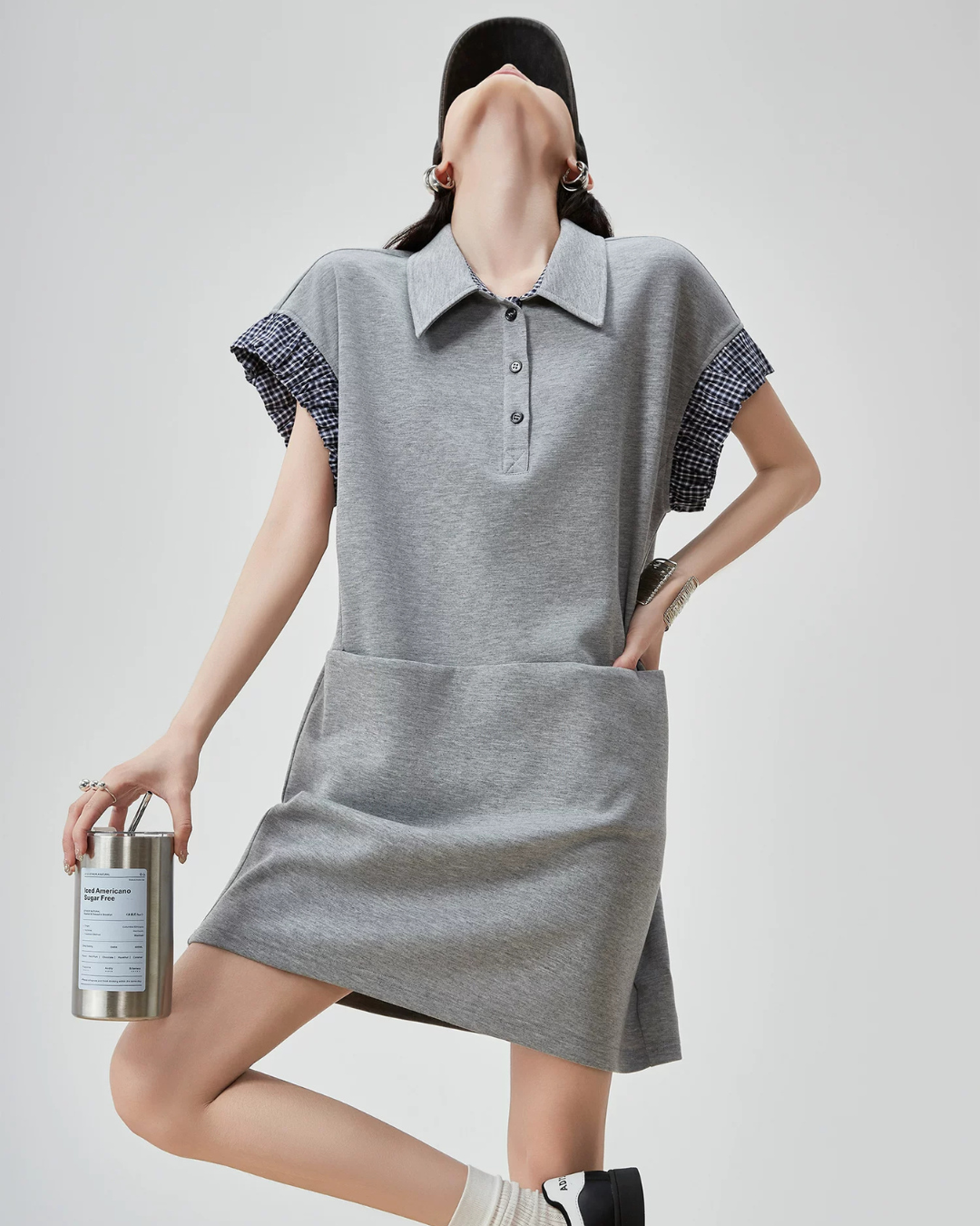 Gingham Check Polo Sweat Dress FER0206