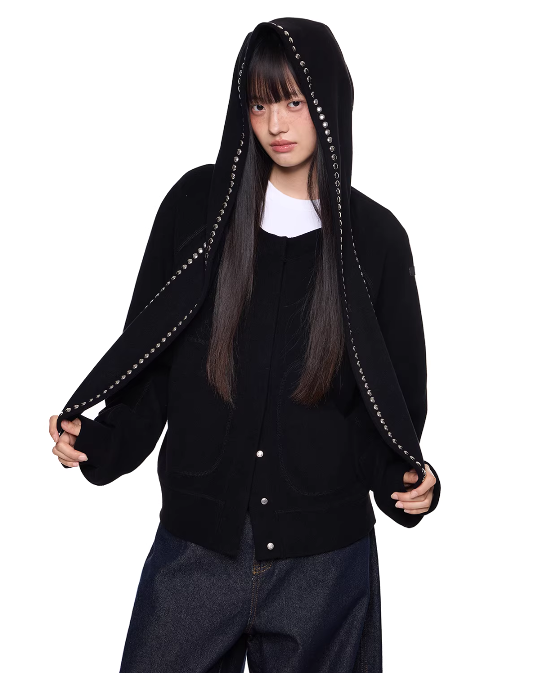 Rabbit Ear Studded Hoodie EZK0098