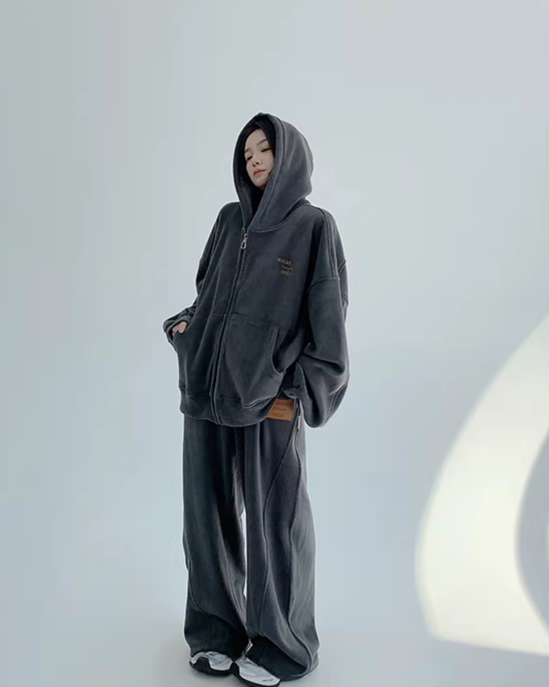 Fleece Zip-Up Hoodie / Fleece Wide Pants YLS1015