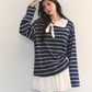 Marine Stripe Long Sleeve Top ASG0069