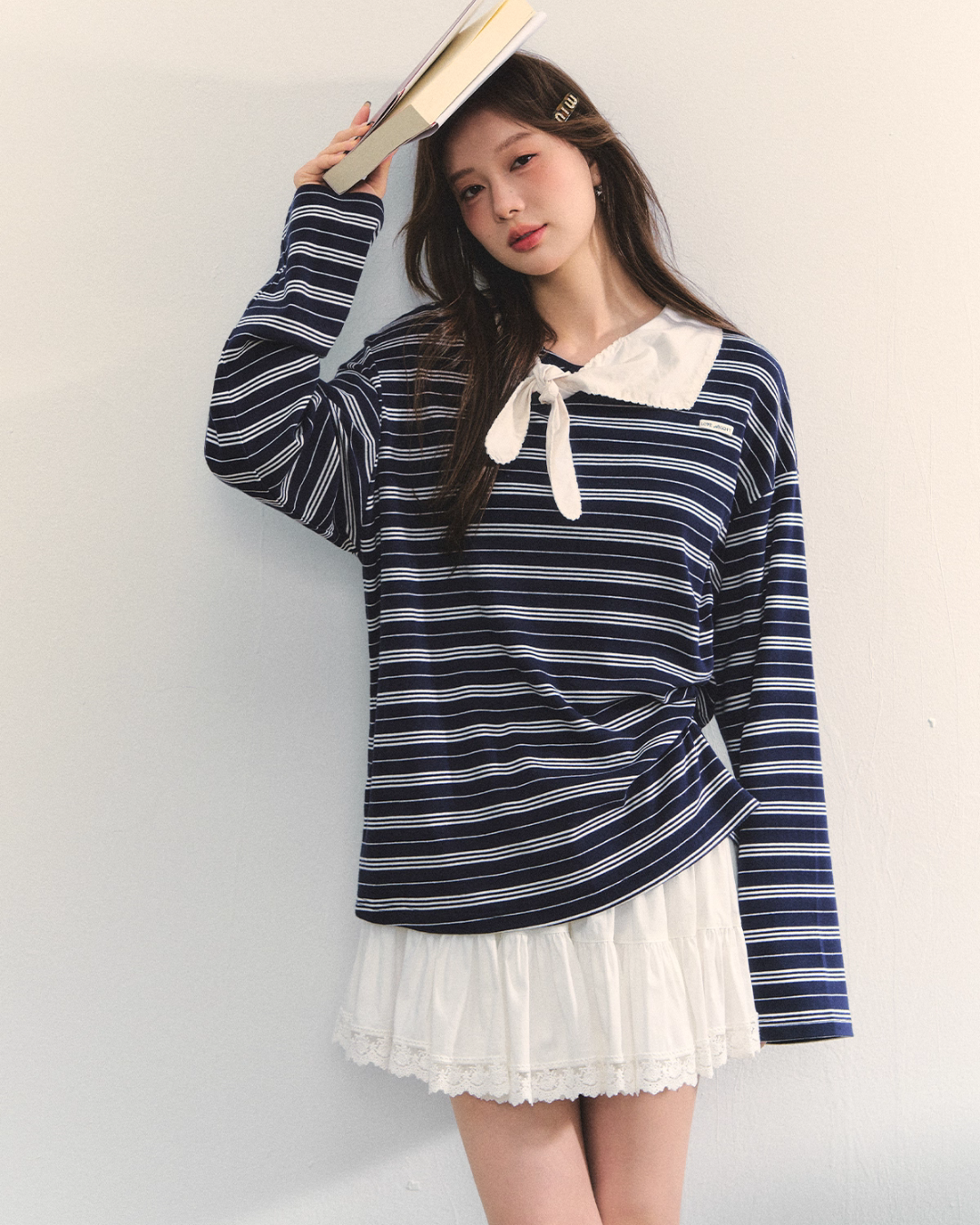 Marine Stripe Long Sleeve Top ASG0069