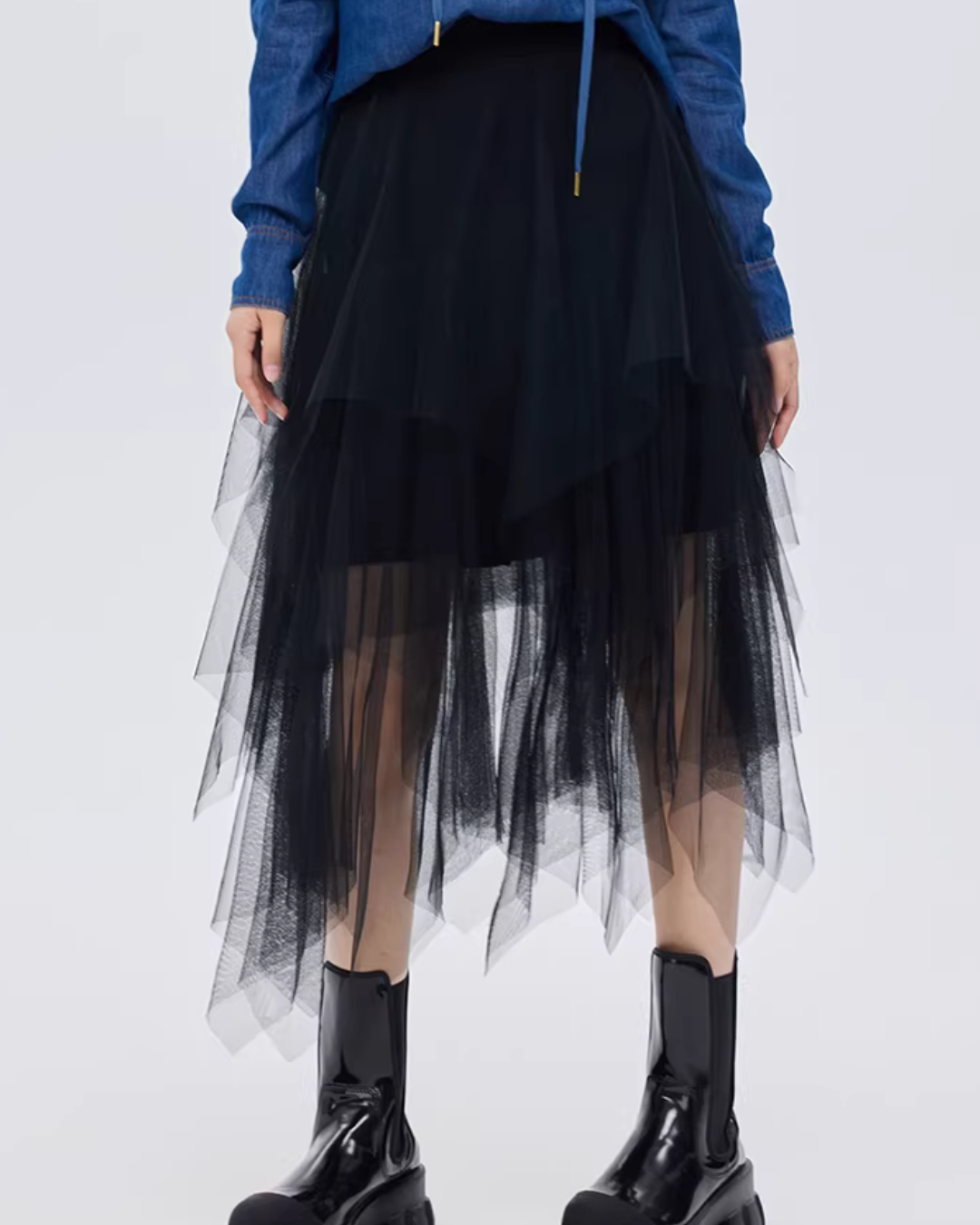 Elastic Waist Flared Skirt SHN0002