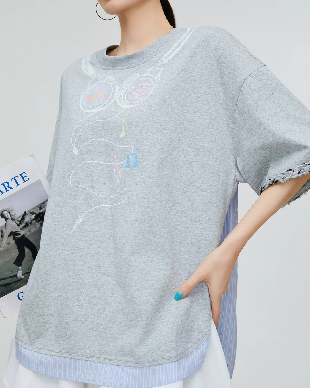 Headphone Print Short-Sleeve T-Shirt FER0168