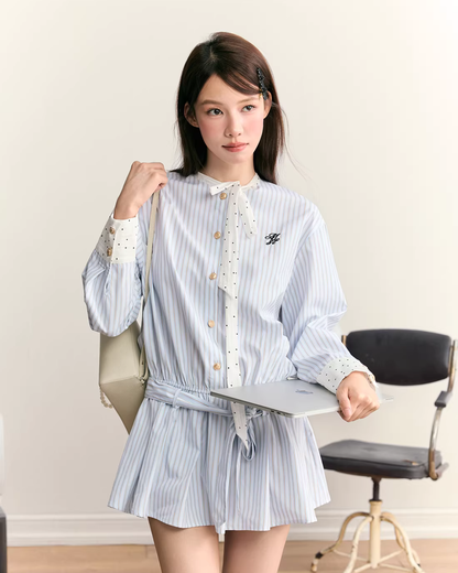 Striped Long Sleeve Dress MST0001