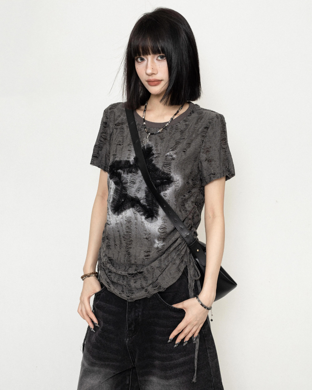 Star Side Gather T-Shirt ZRS0079