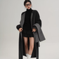 Collarless Coat with Checkered Scarf SRS0405