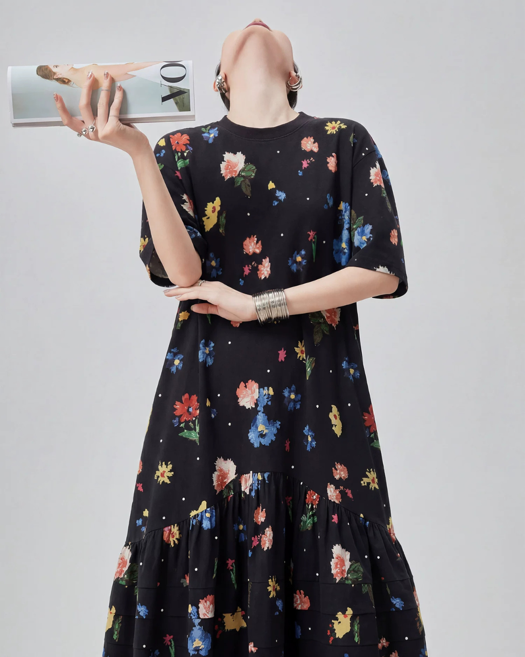 Retro Hand-Drawn Style Long Dress FER0329