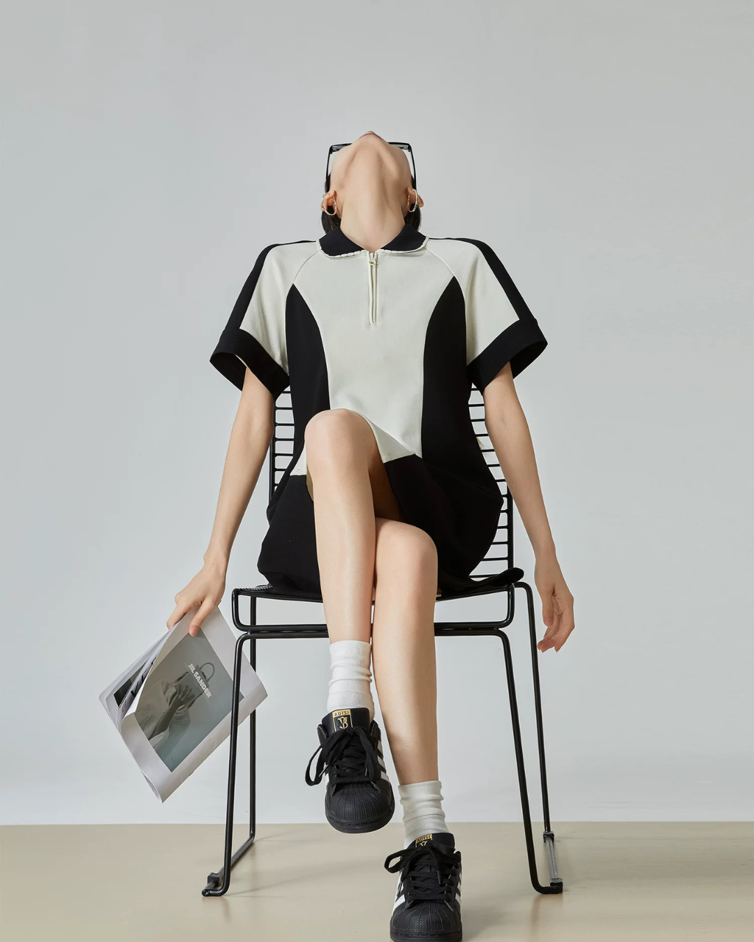 Bi-color Half-Zip Polo Dress FER0198