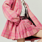 Pink Girly Check Jacket / Check Pleated Skirt LLA0020