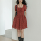 Square Neck Flower Mini Dress VAS0195