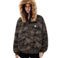 Camouflage Pattern Fur Collar Zip Jacket  FDR0012