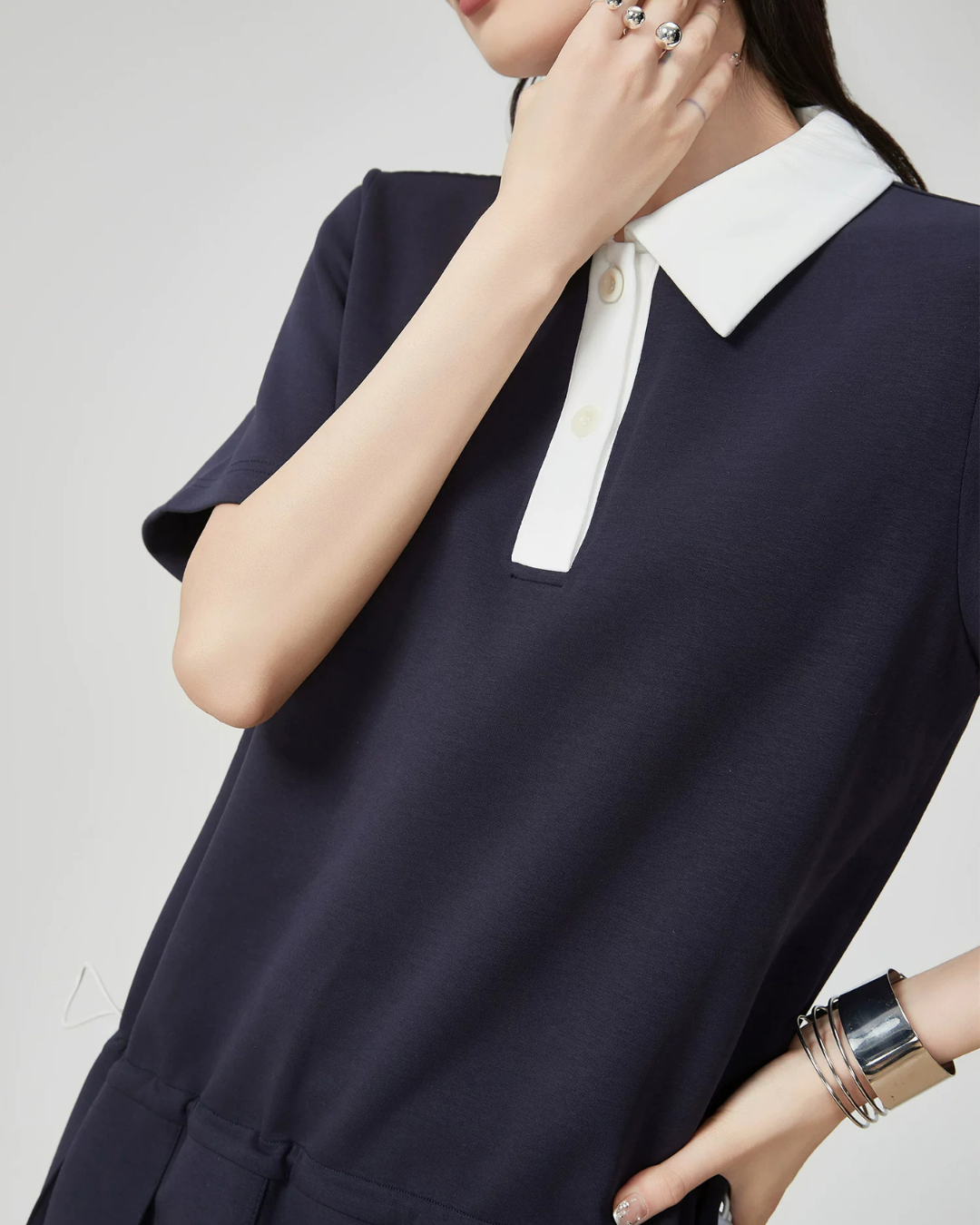 Pleated Cleric Polo Dress FER0207