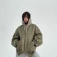 Layered Style Double Zip Hooded Jacket YLS0828