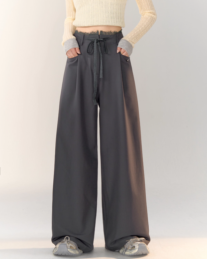 Race Ribbon Loose Slacks Pants ASG0061