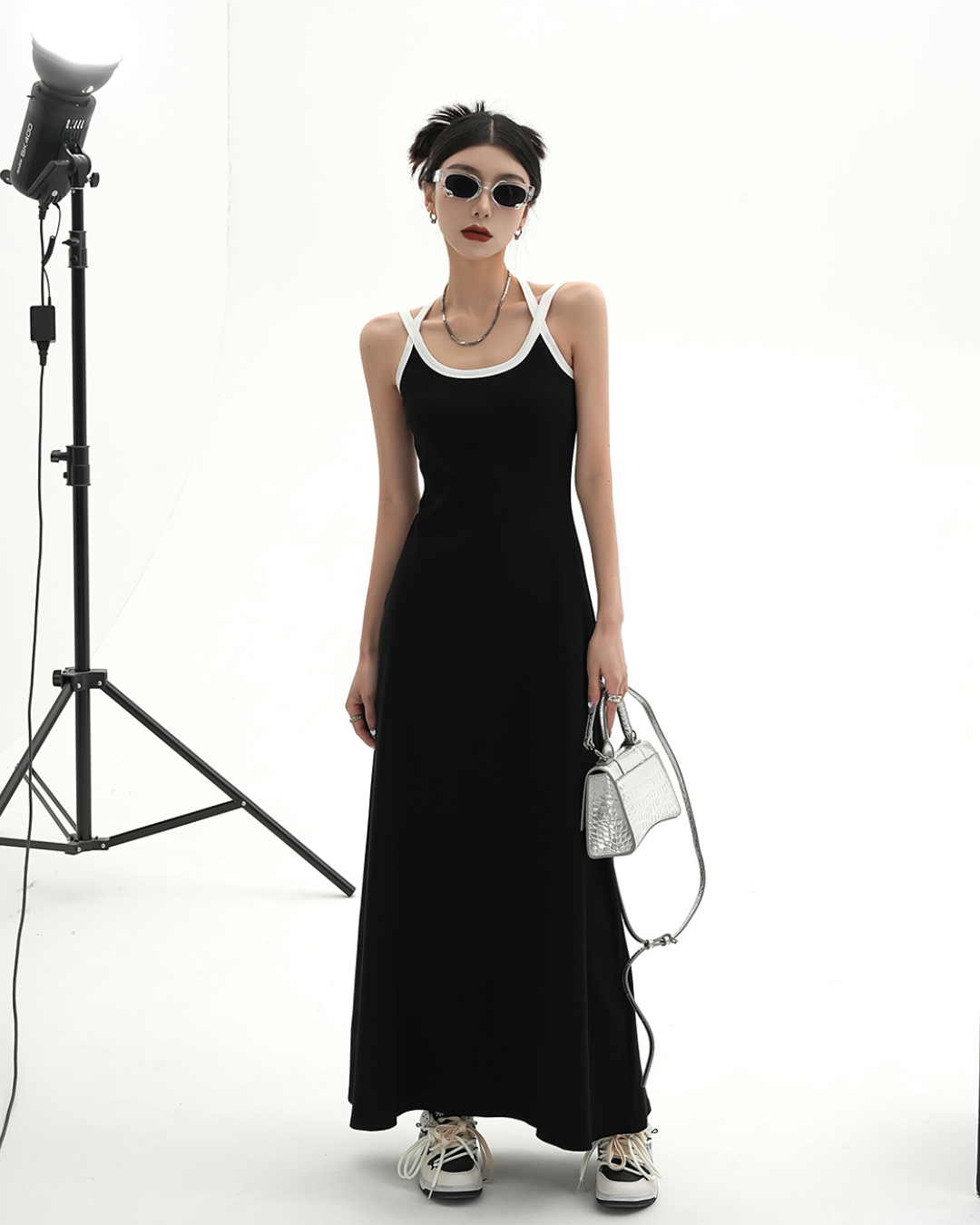 Street Slim Black Camisole Dress SRS0001