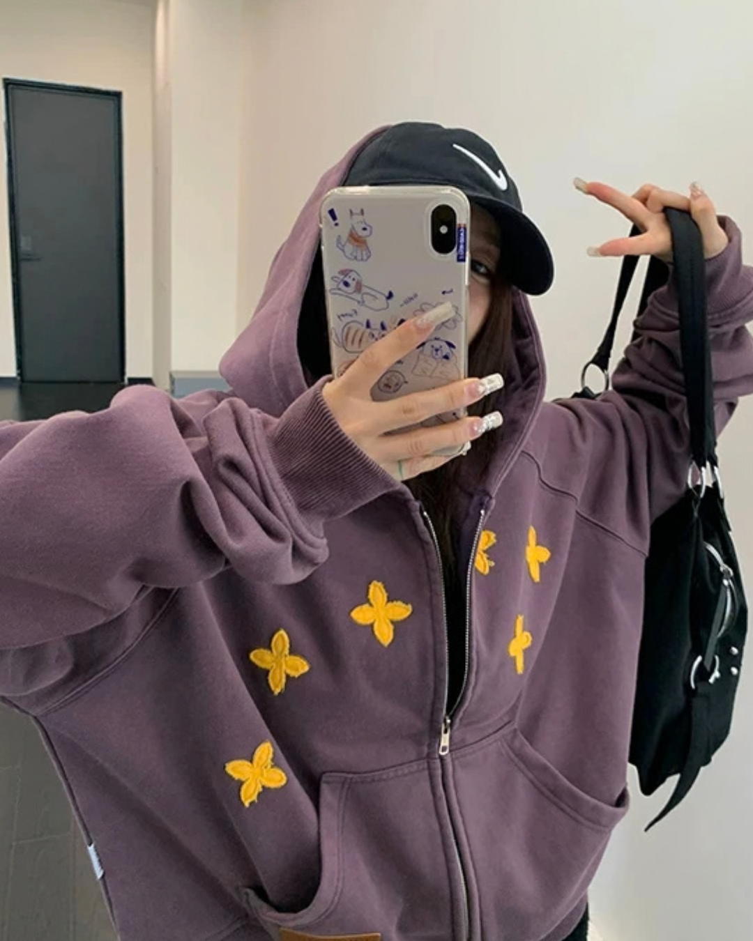 Patch Embroidered Distressed Hoodie  YLS1047