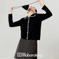 Slim Fit Knit Cardigan / Polka Dot Mini Skirt LLA0548