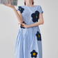 Floral Plaid Short-Sleeve Shirt Dress FER0092