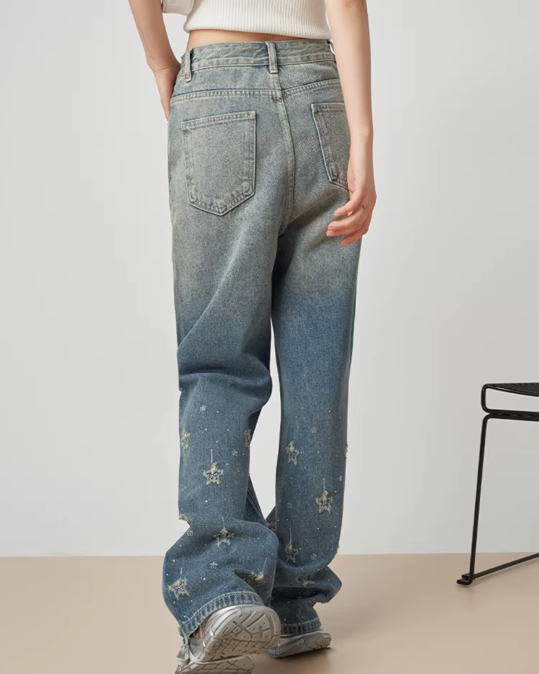 Gradient Wide Denim Pants FER0058