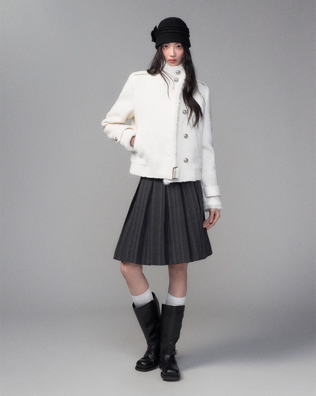 Stand Collar Wool Coat TRK0007