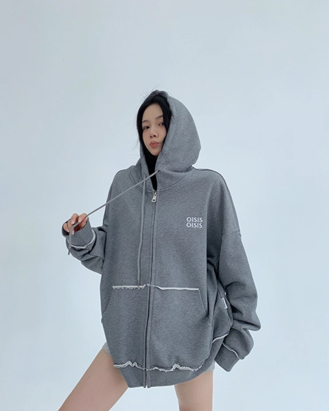 Oversized Zip-Up Hoodie YLS0940