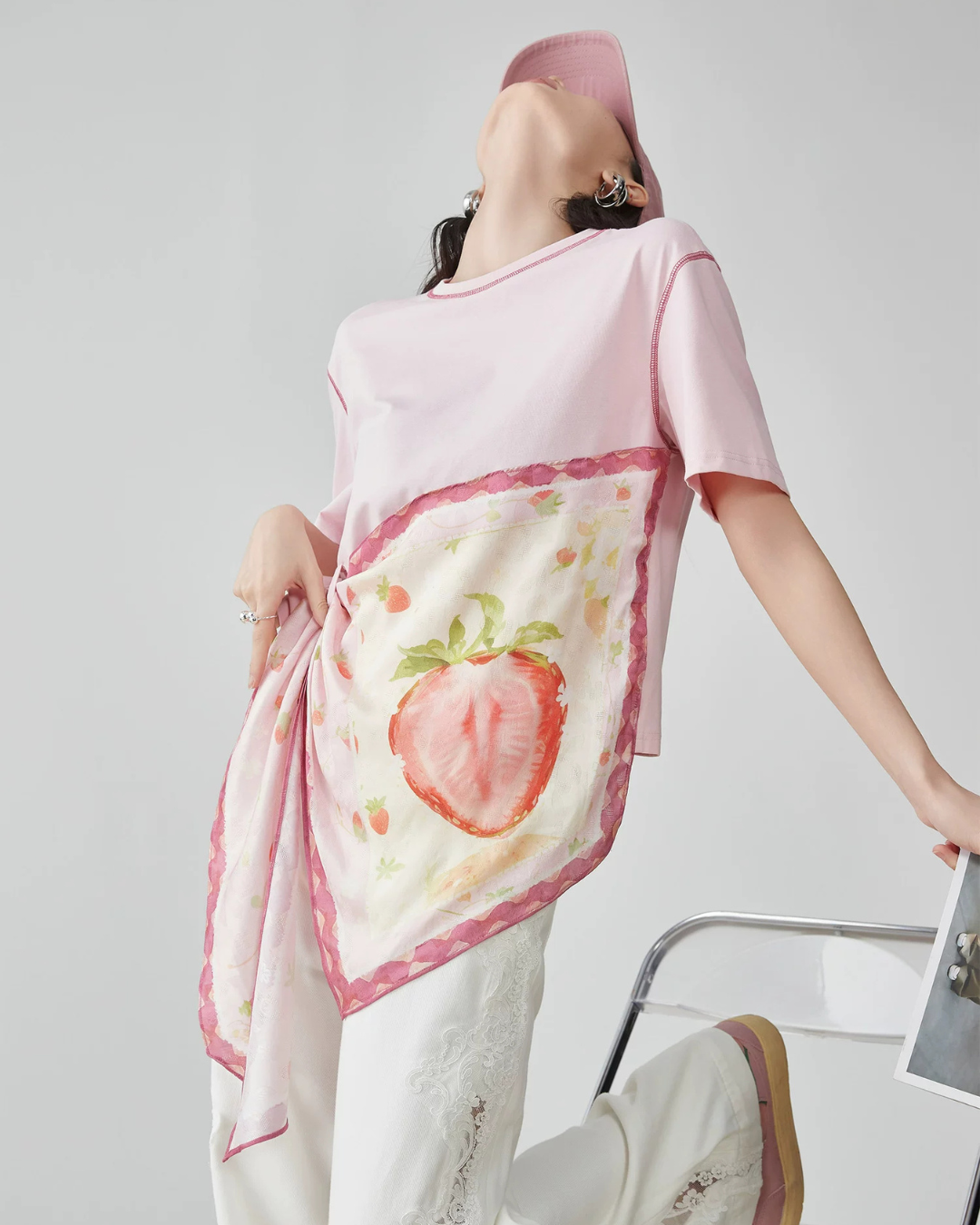 Scarf Layered Style Design Top FER0292