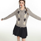 Argyle Knit Zip Tops CYN0120