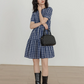 Tiered Check Shirt Dress VAS0086