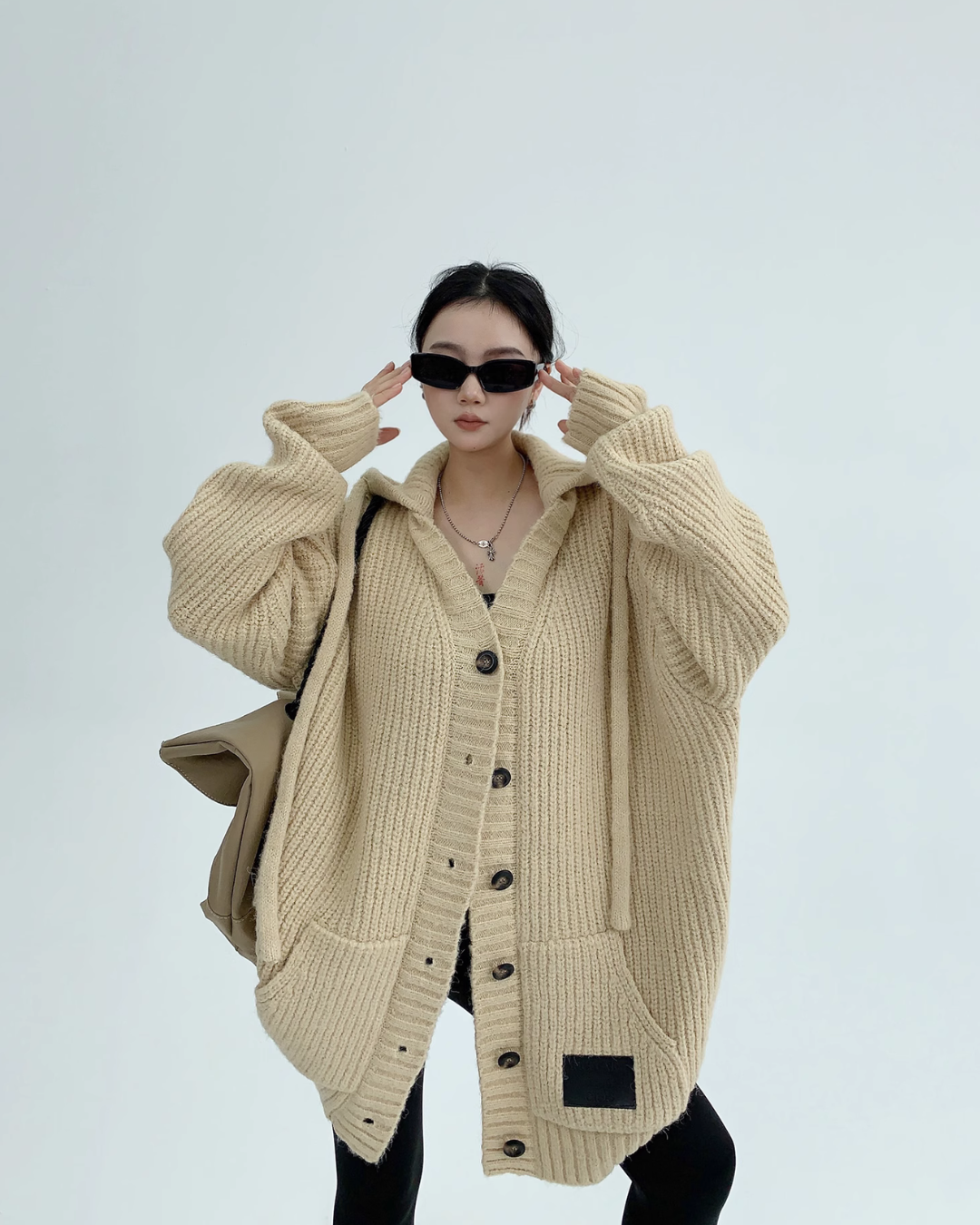 Hooded Knit Cardigan YLS0488