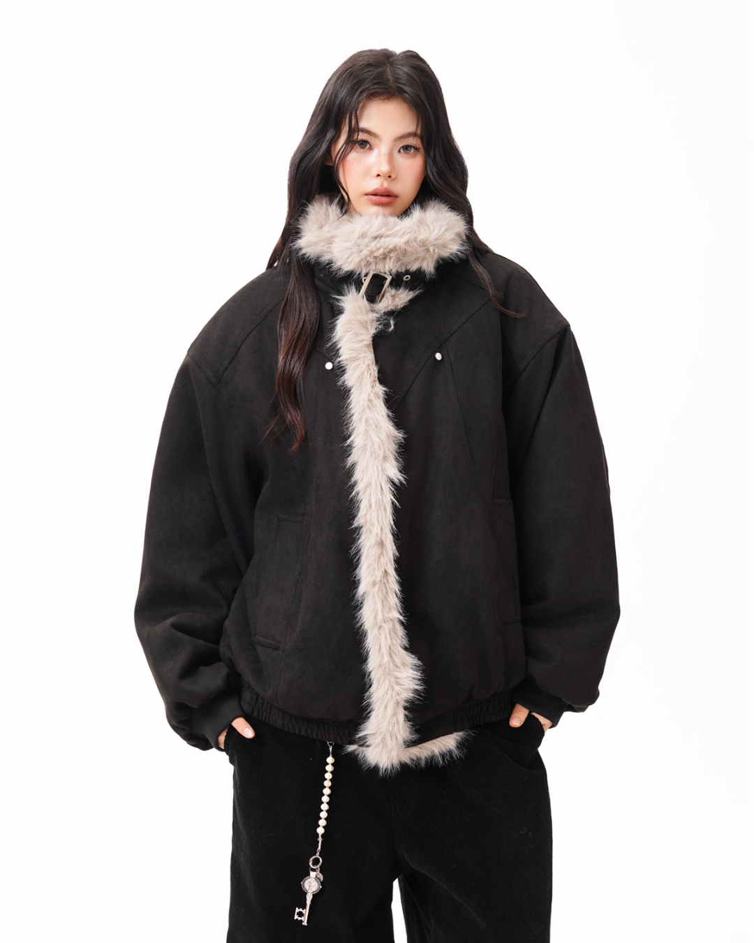 Fur Collar Suede Jacket BWA0002