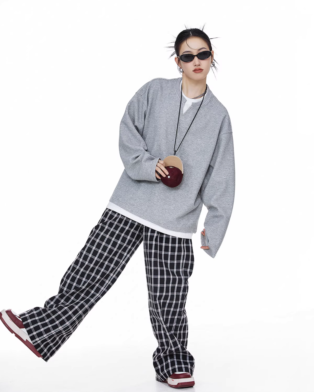 Henry Neck Long Sleeve Top ICM0078