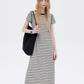 Border Slim Fit Long Dress SHN0001