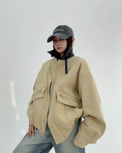 Leather Collar Volume Jacket YLS0815