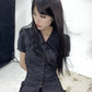 Puff Sleeve Dark Slim Shirt ADW0003