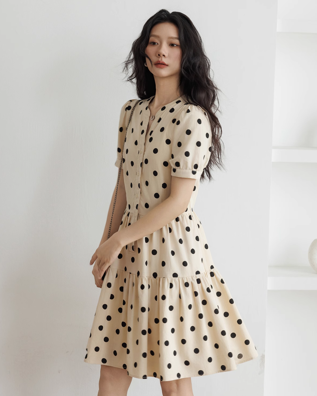 Polka Dot Tiered Dress VAS0105