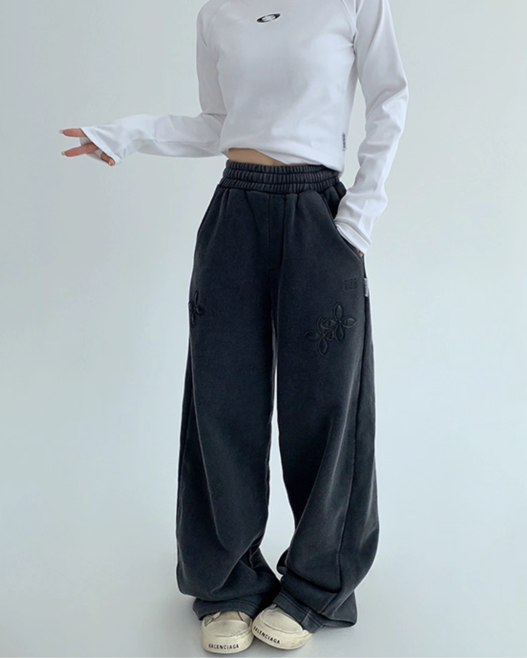 Flower Motif Sweatpants YLS0966