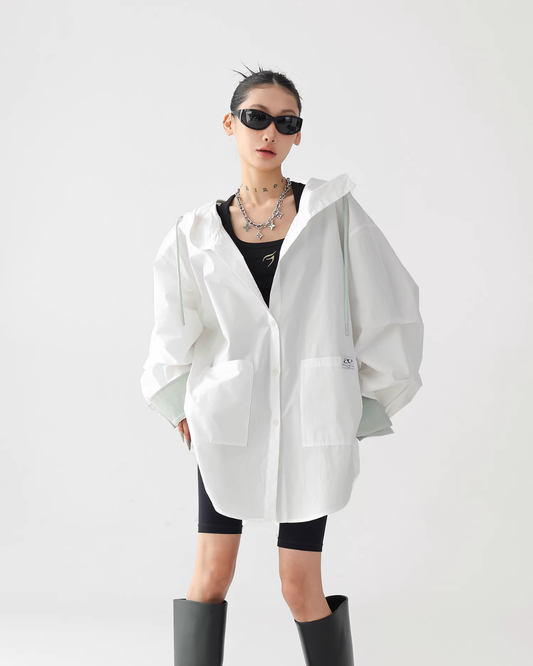 Stripe Hooded Shirt ACS0363