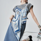 Printed Scarf Layered-Style Dress FER0291