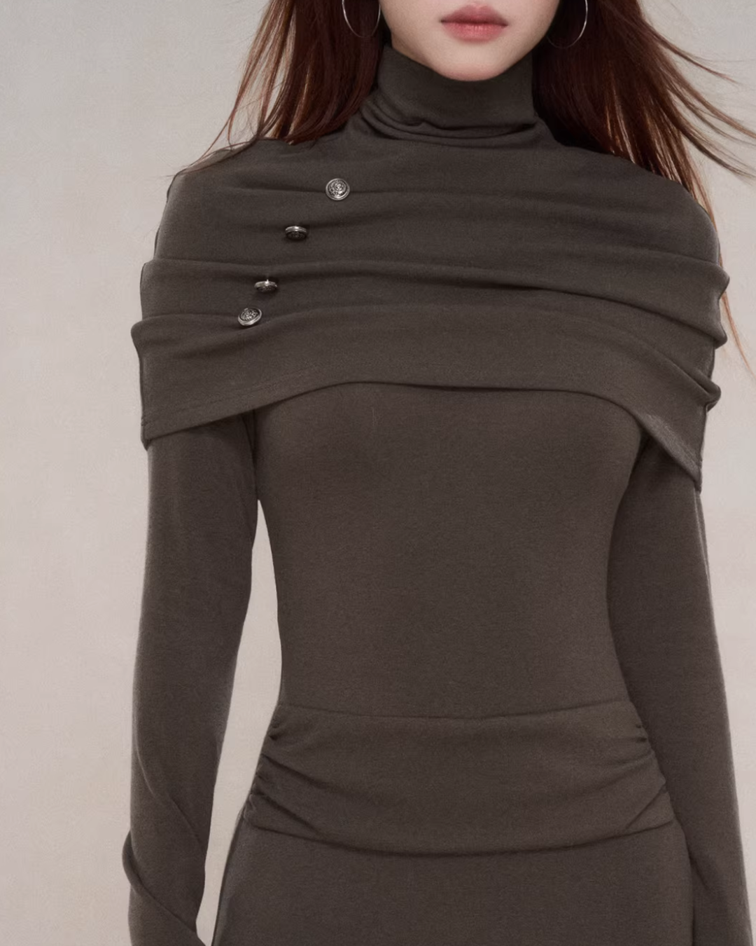 Drapey Long Sleeve Dress WDB0011