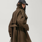 Oversized Stand Collar Long Trench Coat ACS0381