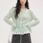 Round Neck Frill Flare Cardigan CHS0009