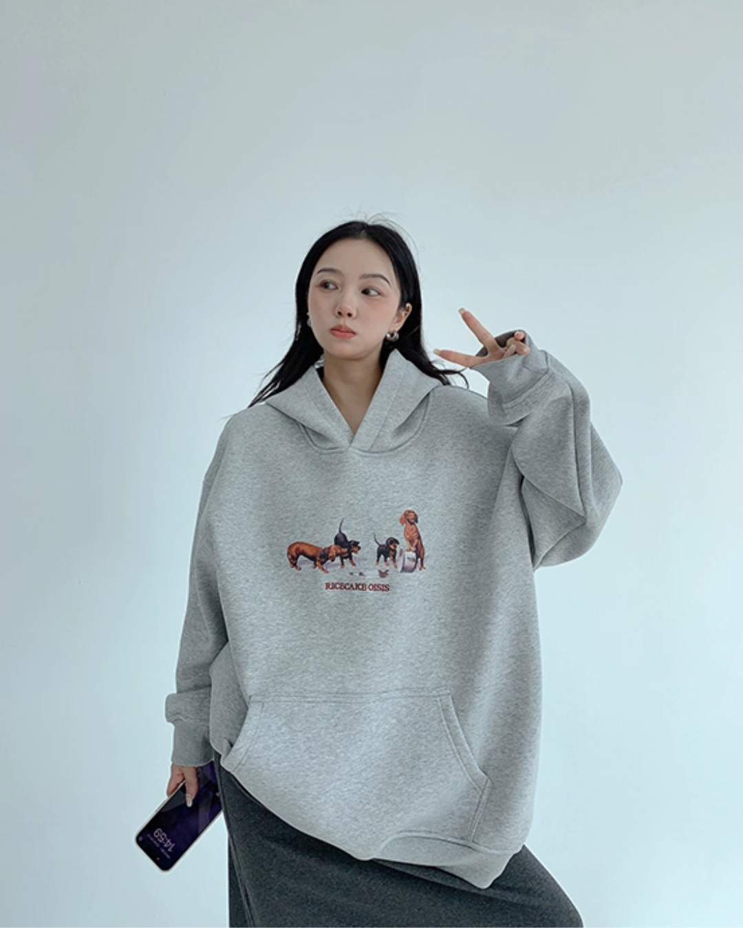 Dog Print Sweatshirt Hoodie YLS0977