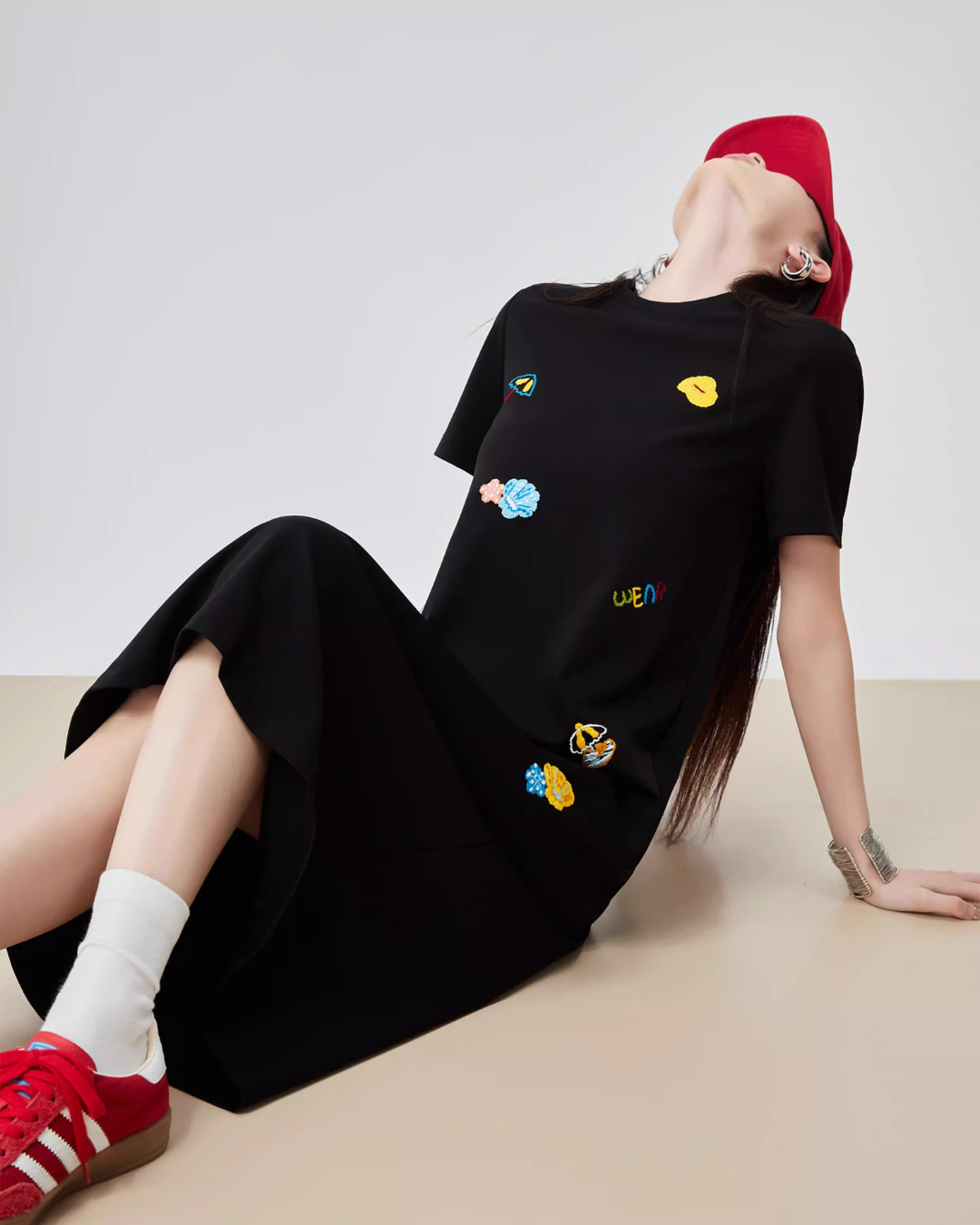 Embroidered T-Shirt Dress FER0104